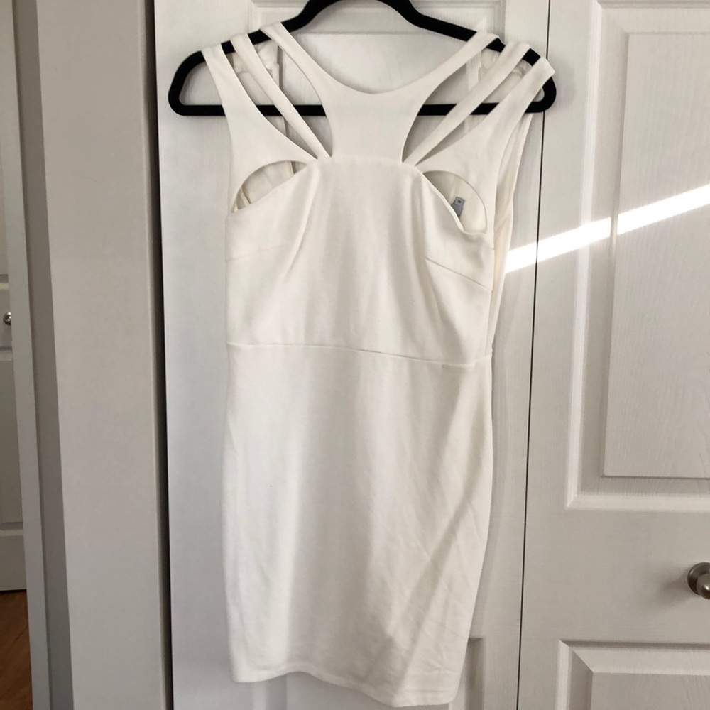 White cotton mini dress